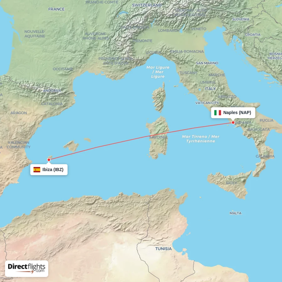 NAP - IBZ route map
