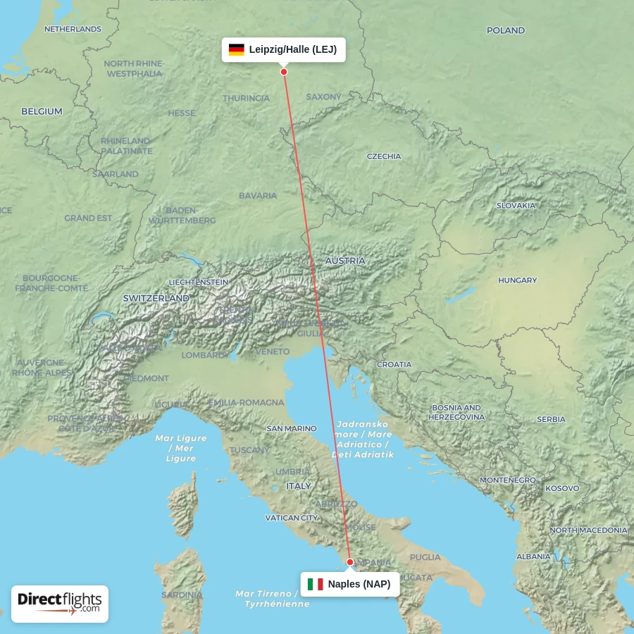 NAP - LEJ route map