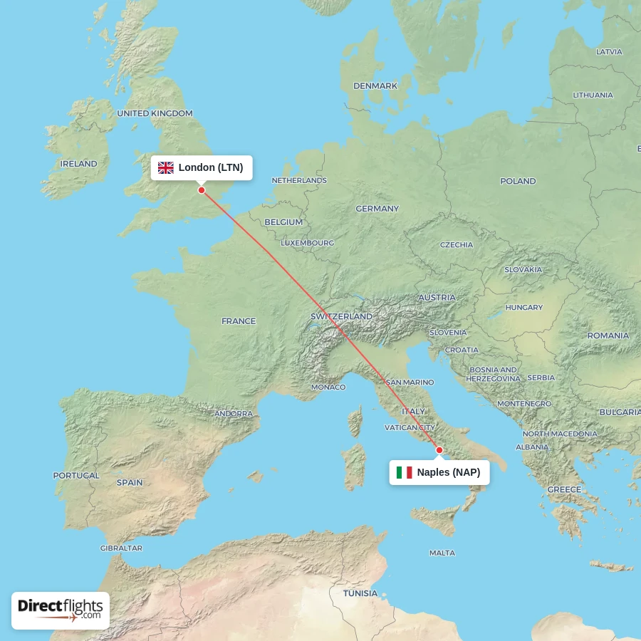 NAP - LTN route map