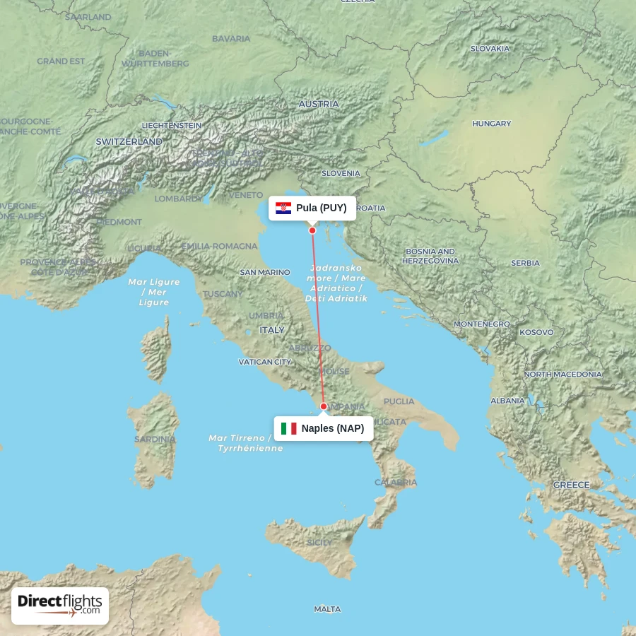 NAP - PUY route map