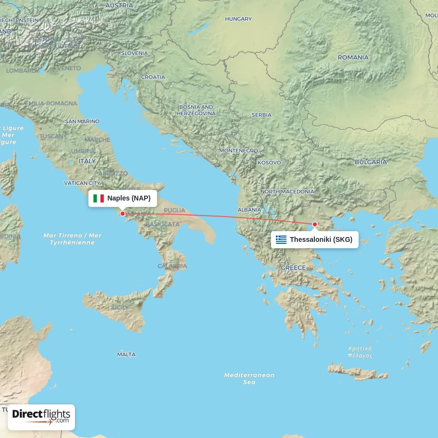 NAP - SKG route map