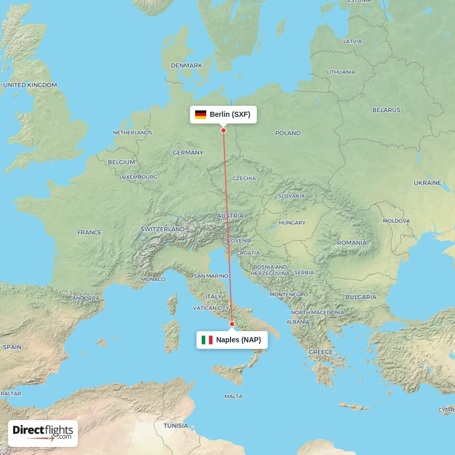 NAP - SXF route map