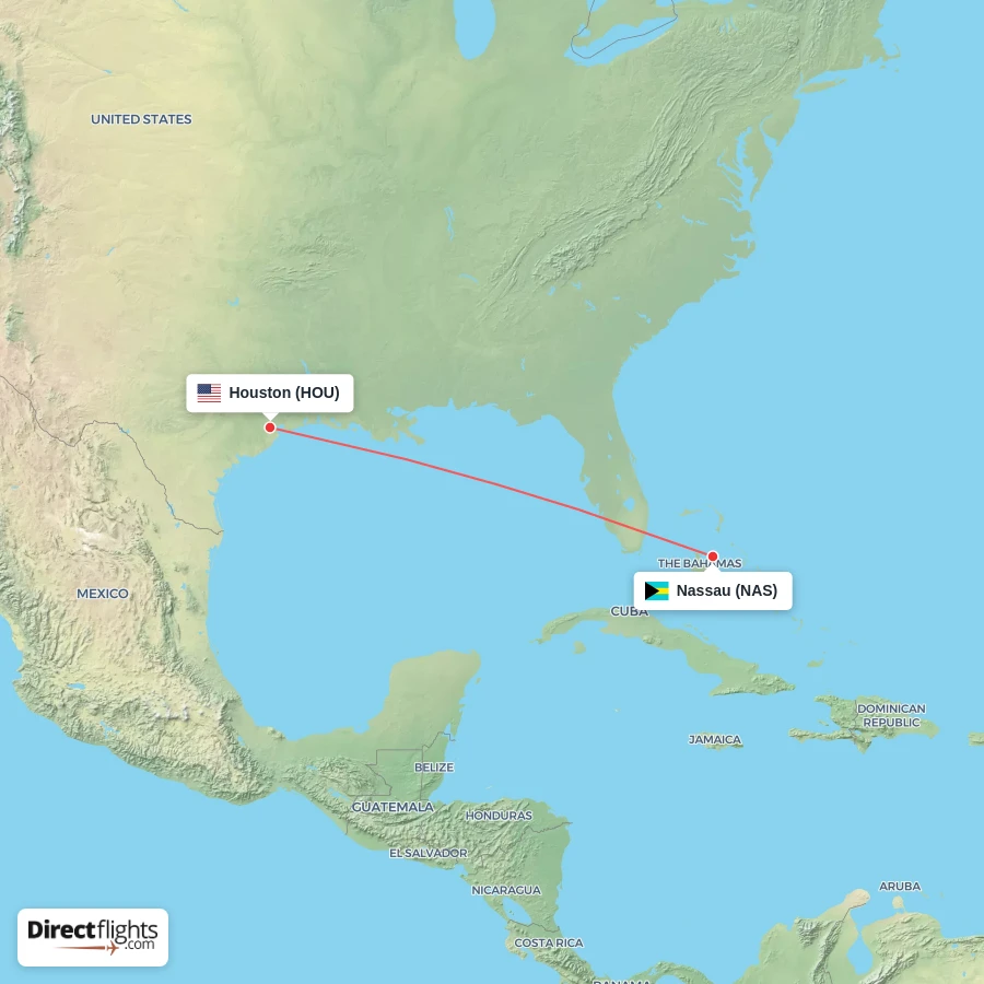 NAS - HOU route map
