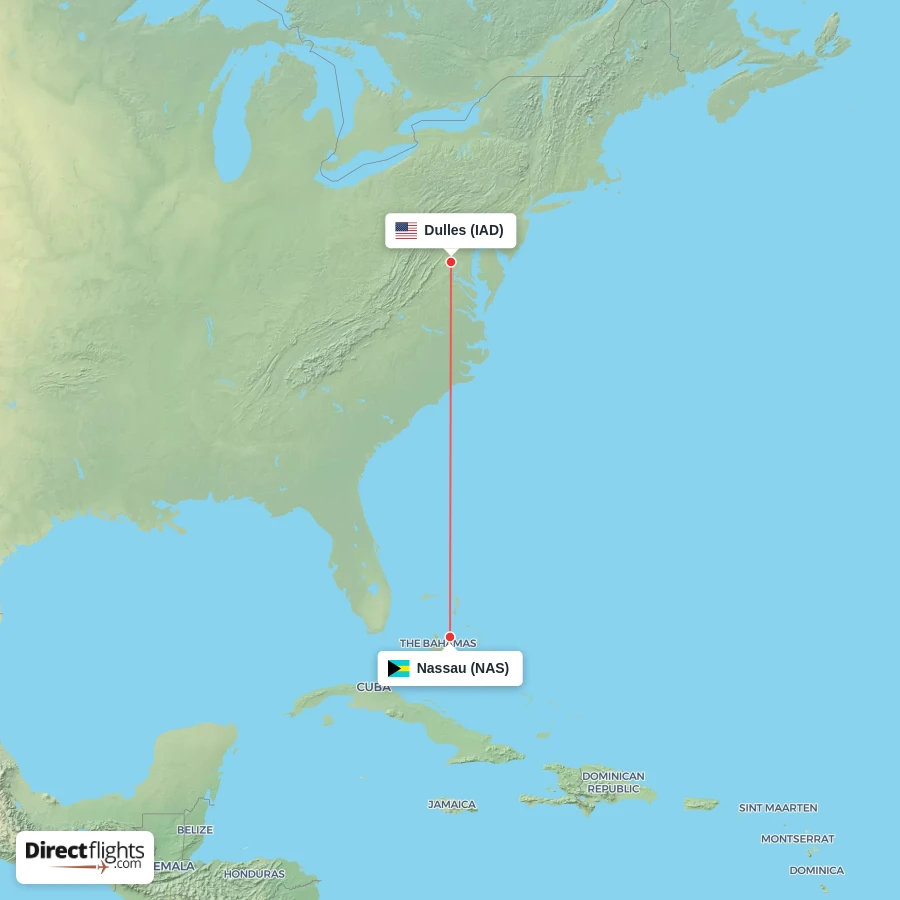 NAS - IAD route map