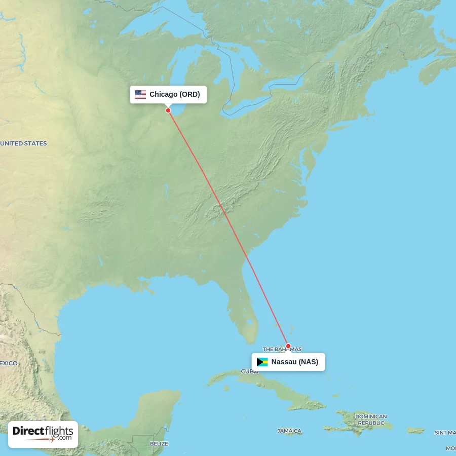 NAS - ORD route map