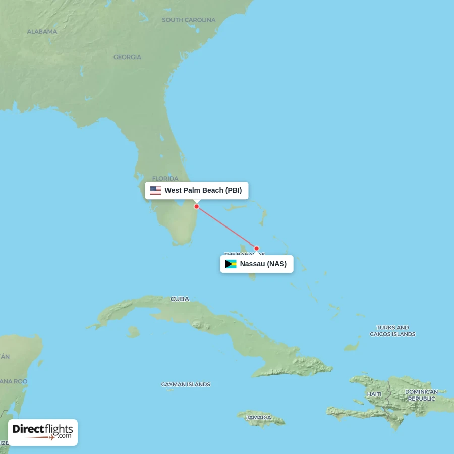 NAS - PBI route map