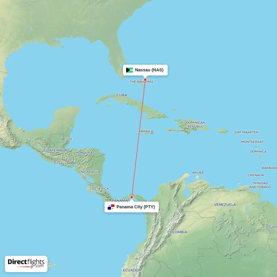 NAS - PTY route map