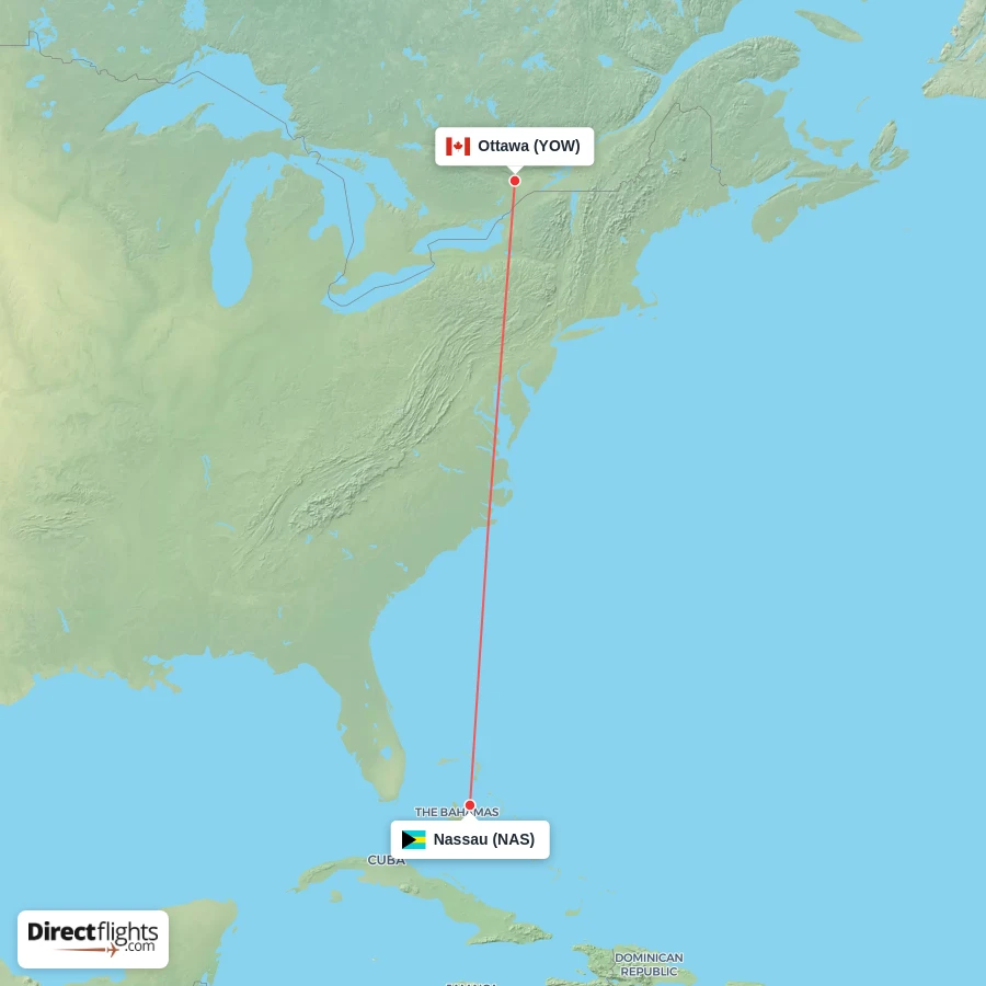 NAS - YOW route map
