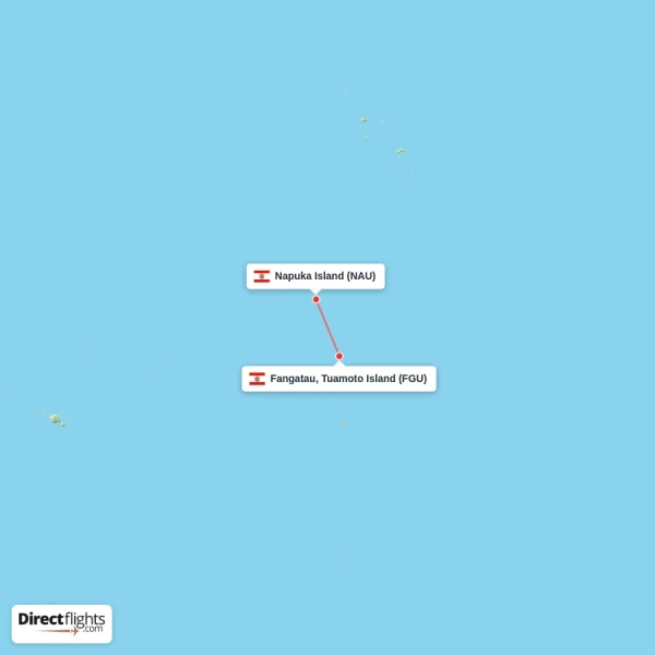 Napuka Island - Fangatau, Tuamoto Island direct flight map