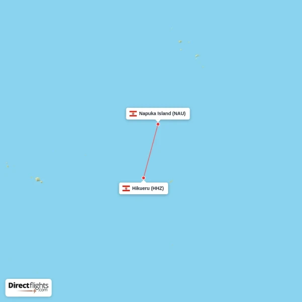 Napuka Island - Hikueru direct flight map