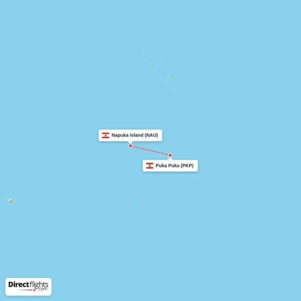 Napuka Island - Puka Puka direct flight map