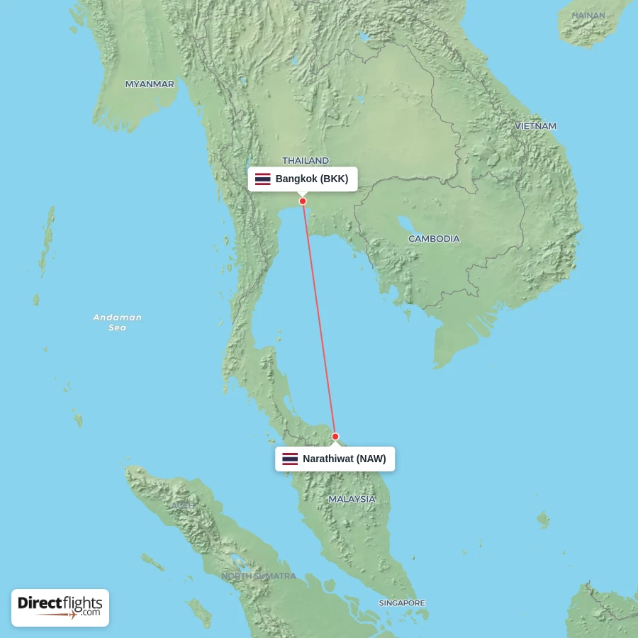 NAW - BKK route map