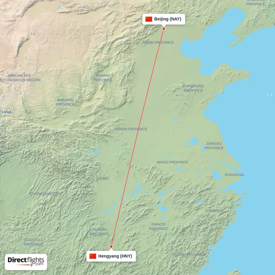 NAY - HNY route map