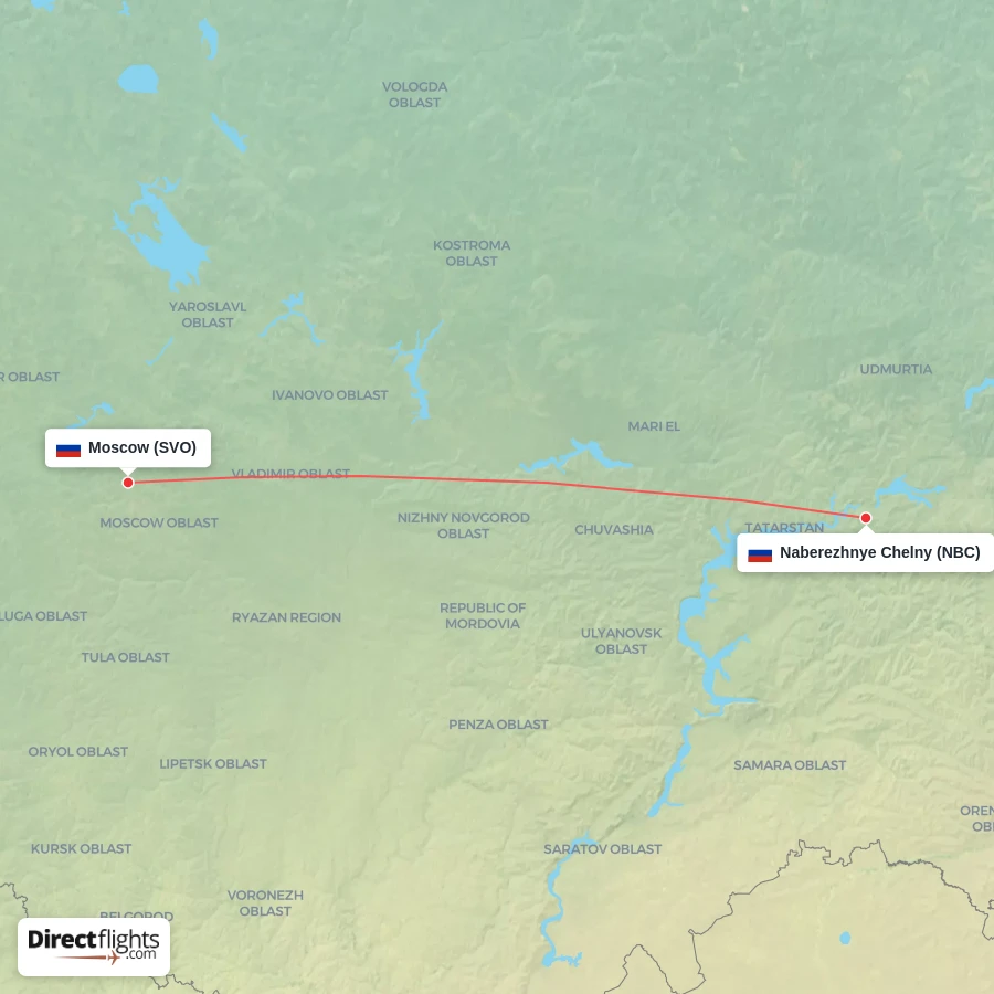 NBC - SVO route map