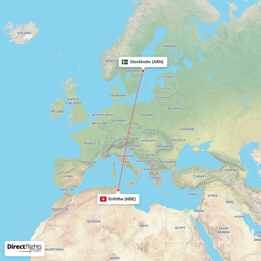 NBE - ARN route map