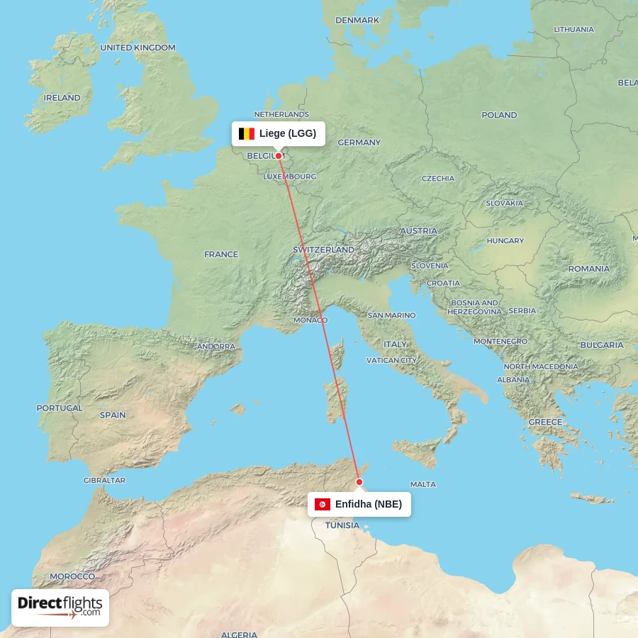 NBE - LGG route map