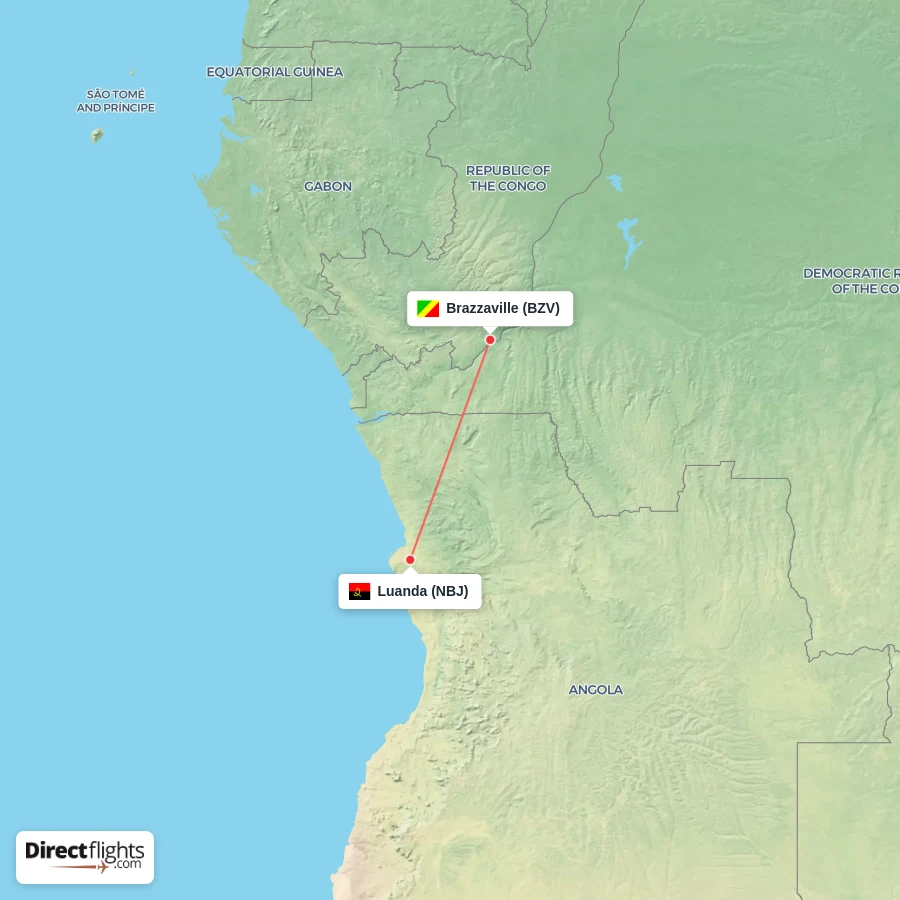 NBJ - BZV route map