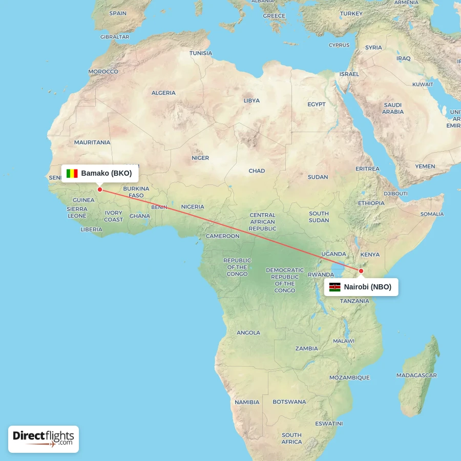 NBO - BKO route map