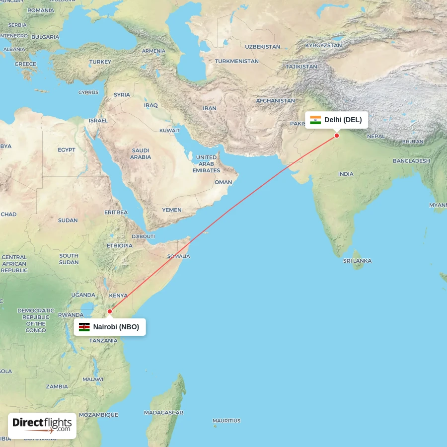 NBO - DEL route map