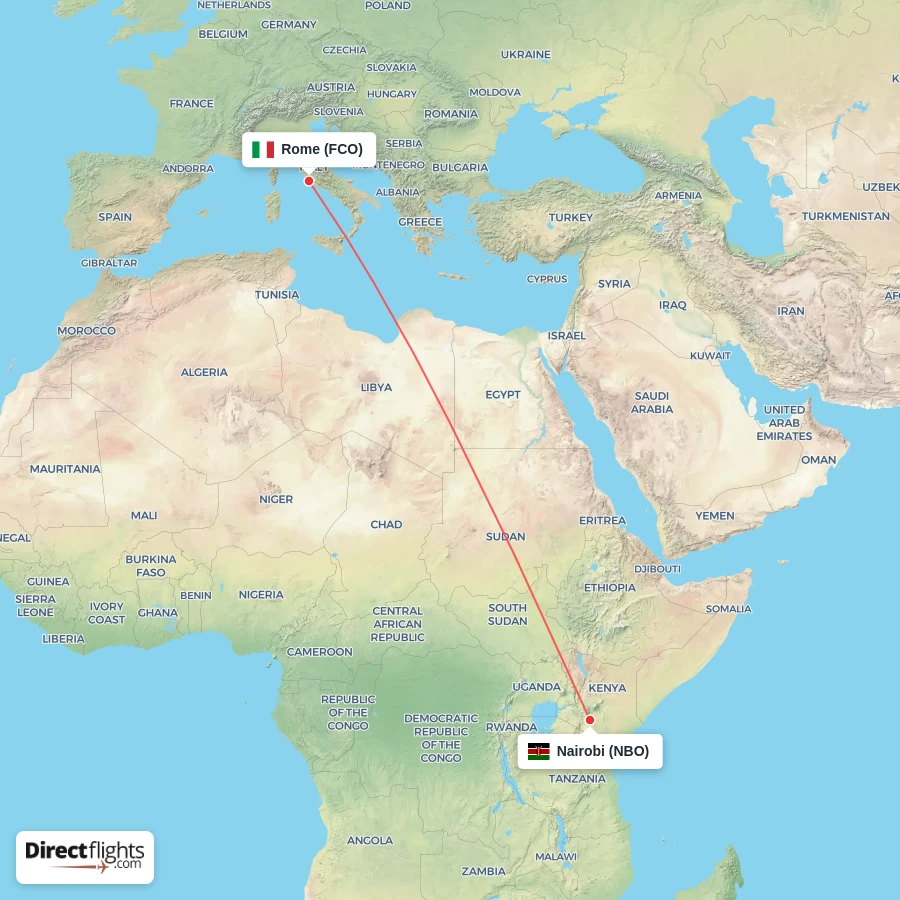 NBO - FCO route map