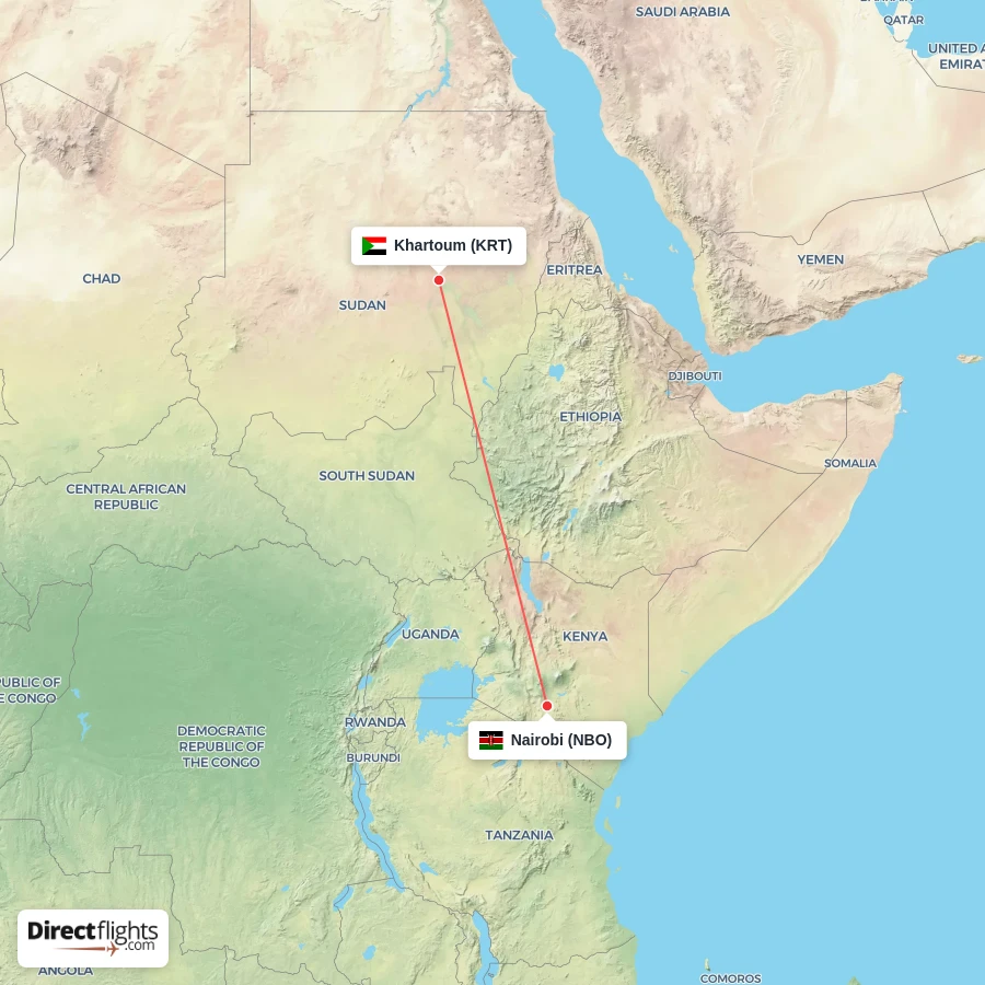 NBO - KRT route map