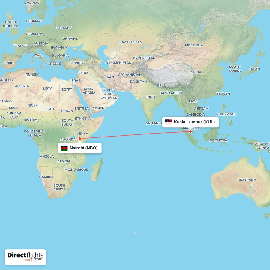 NBO - KUL route map
