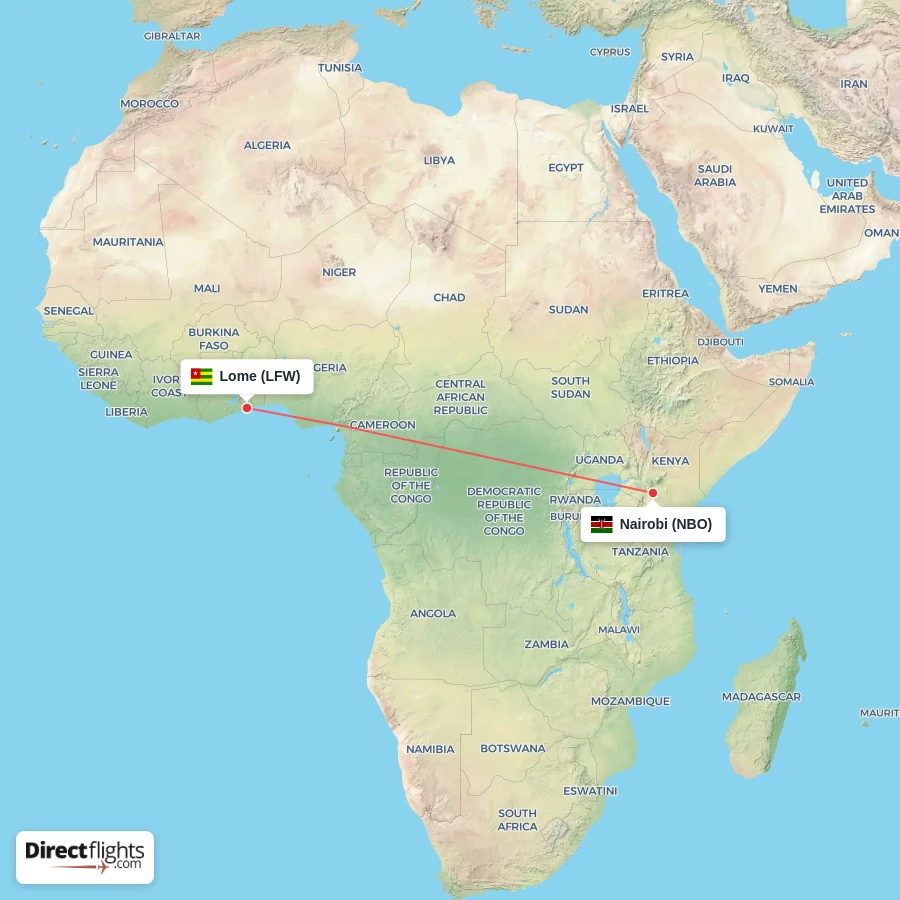 NBO - LFW route map