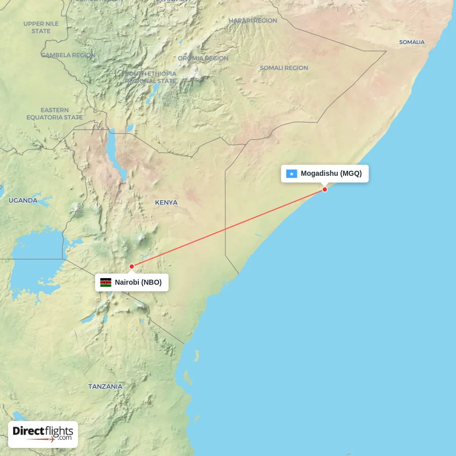NBO - MGQ route map