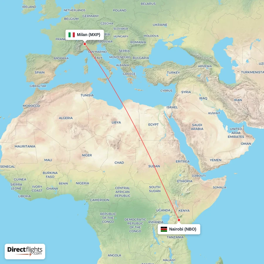 NBO - MXP route map