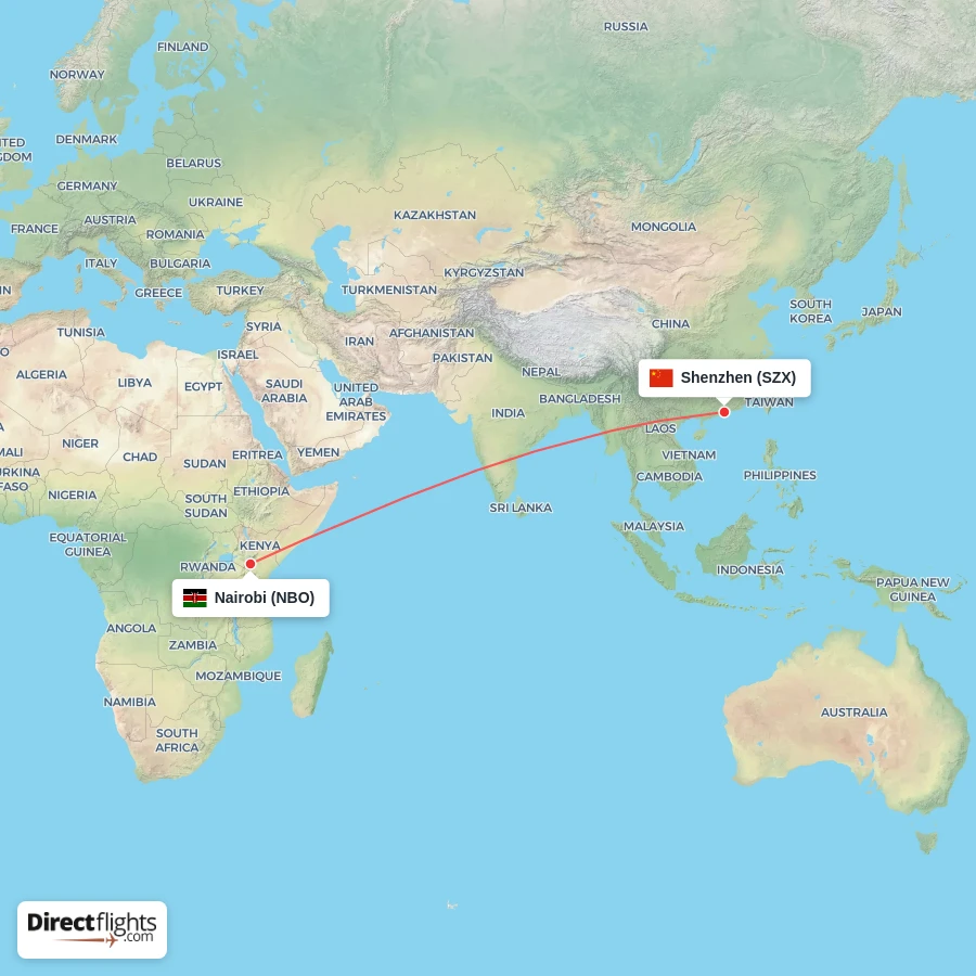 NBO - SZX route map