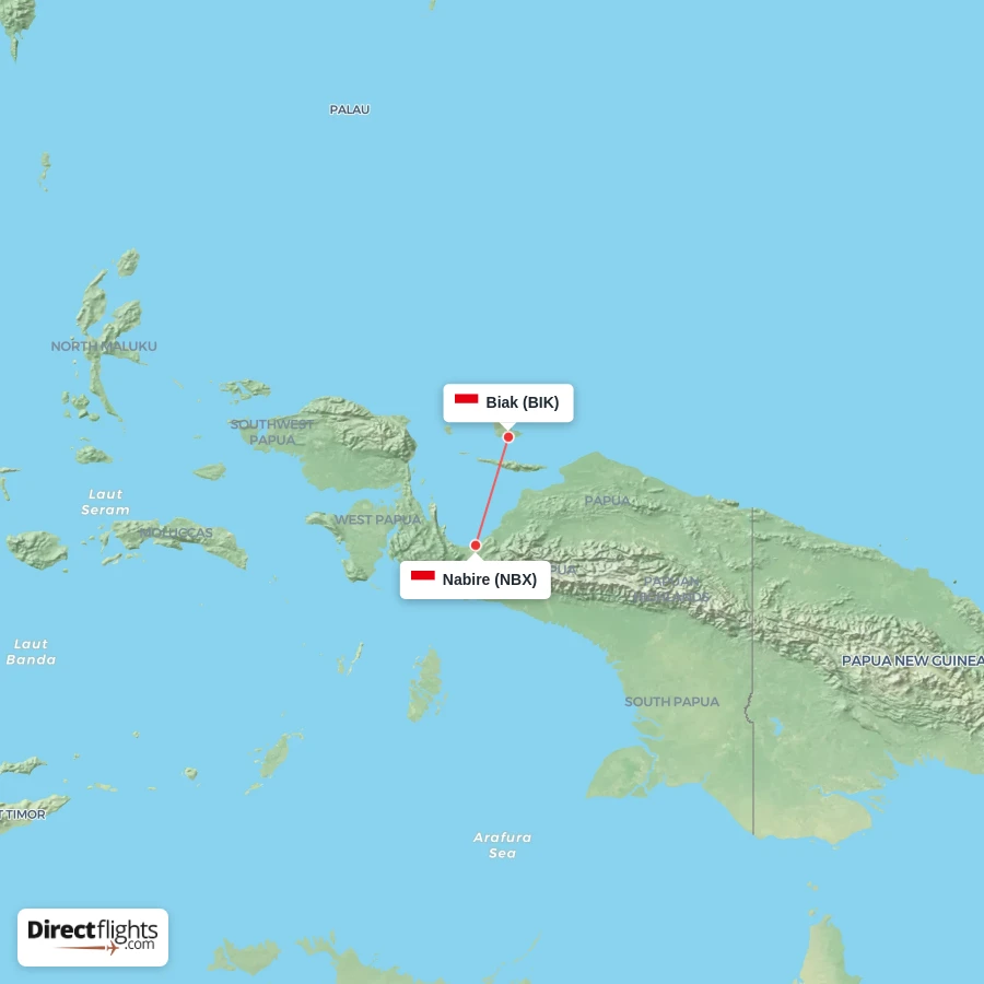NBX - BIK route map