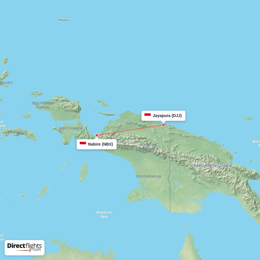 NBX - DJJ route map