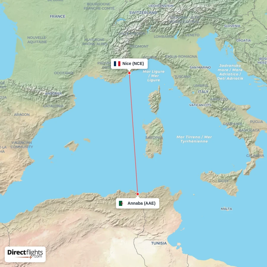 NCE - AAE route map