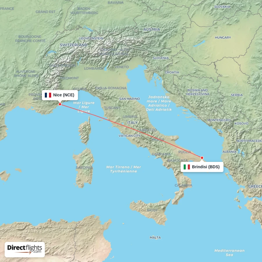 NCE - BDS route map