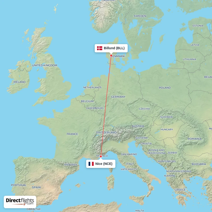 NCE - BLL route map