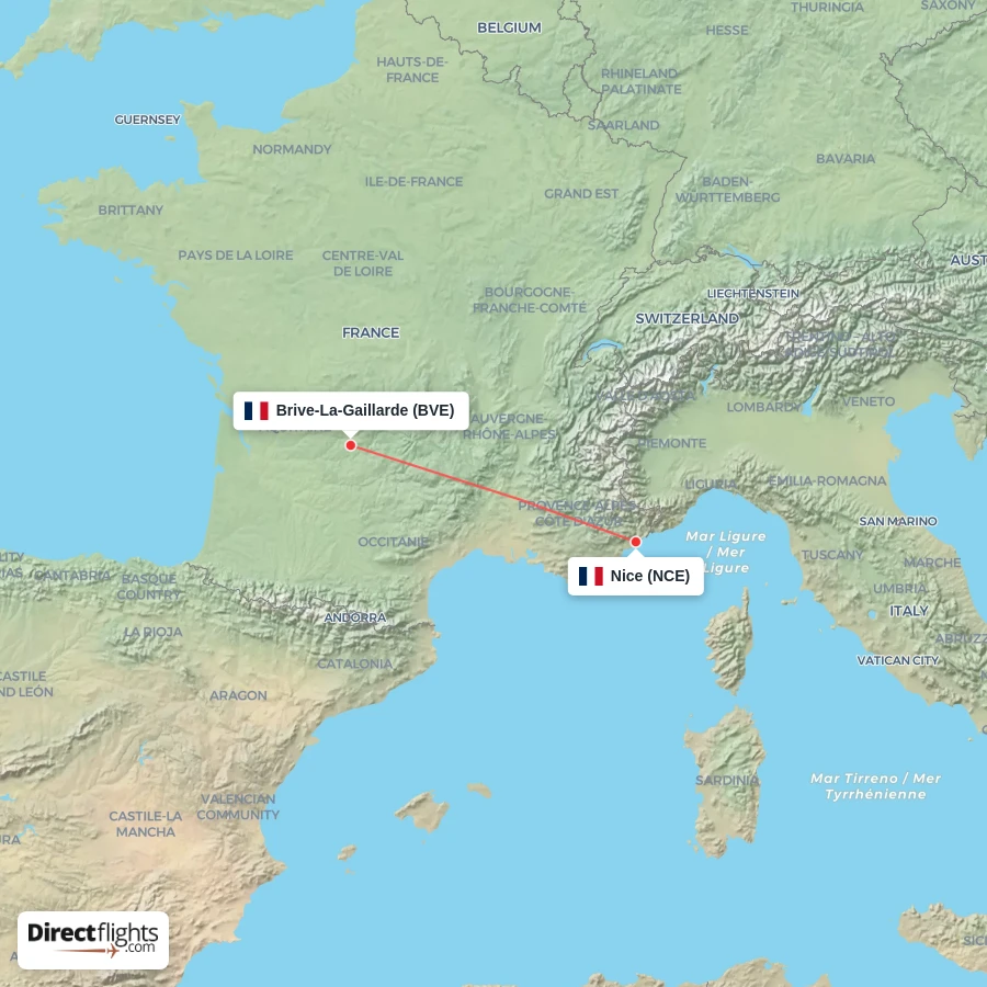 NCE - BVE route map