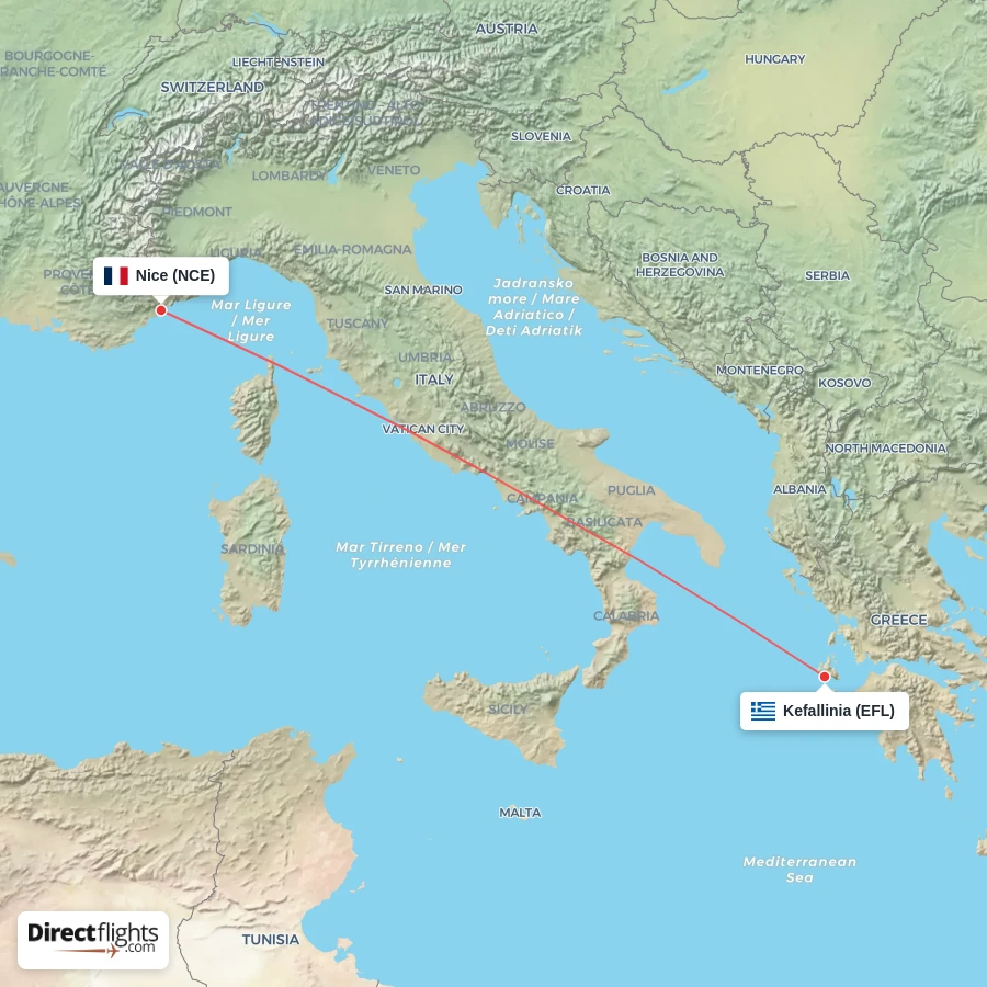 NCE - EFL route map
