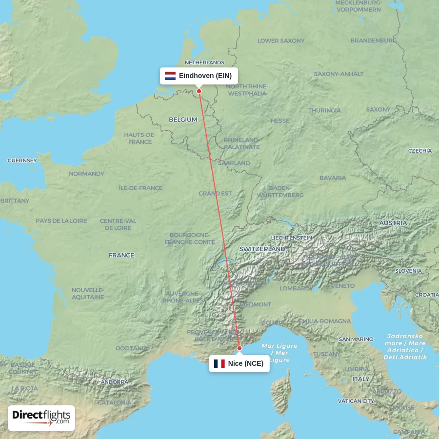 NCE - EIN route map