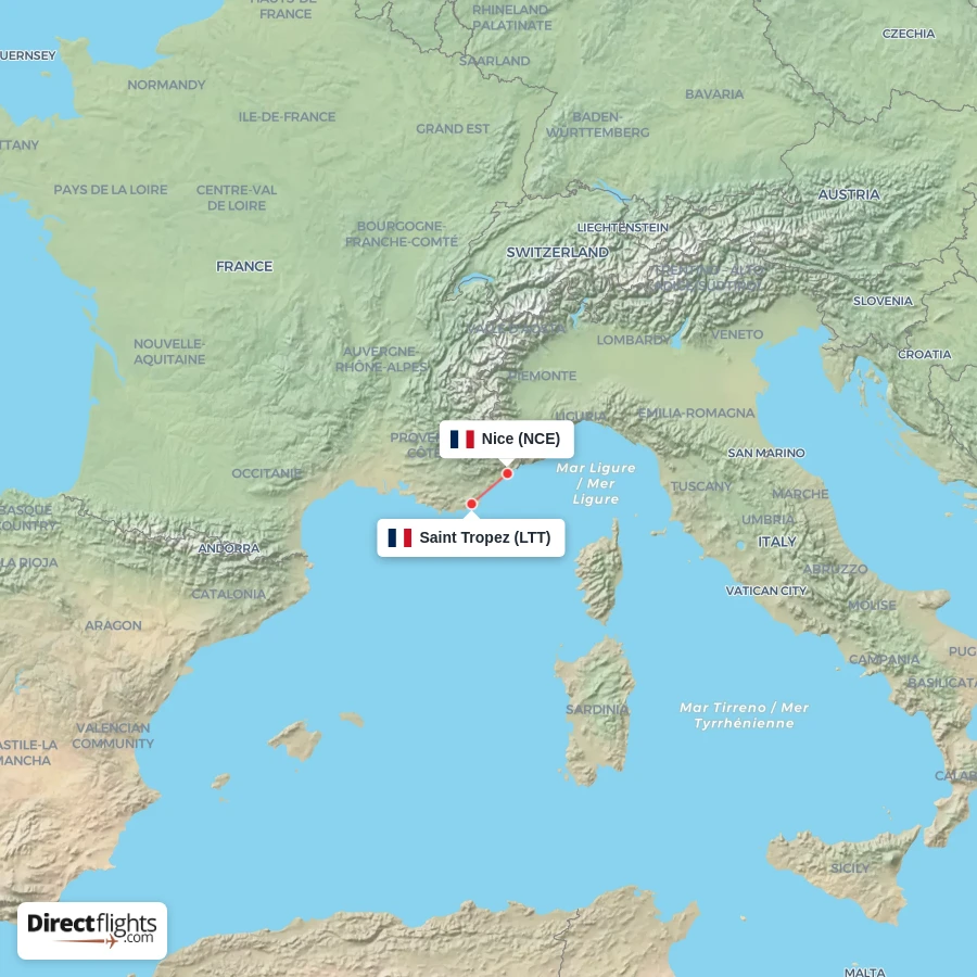 NCE - LTT route map