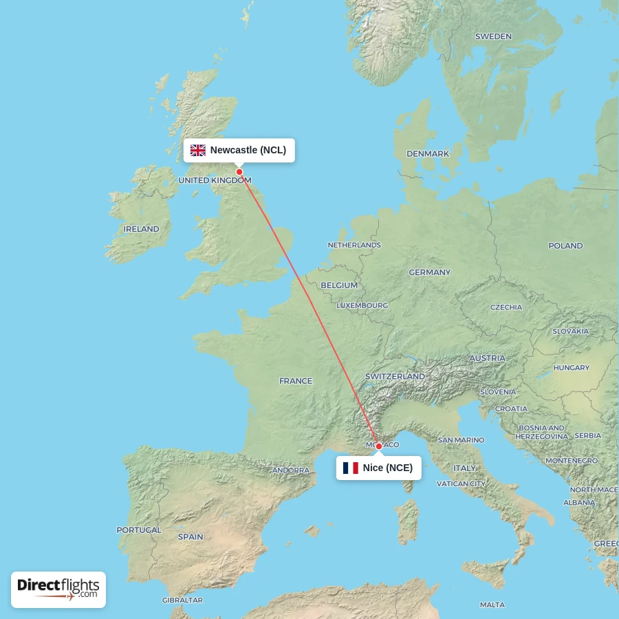 NCE - NCL route map