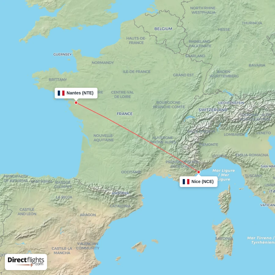 NCE - NTE route map