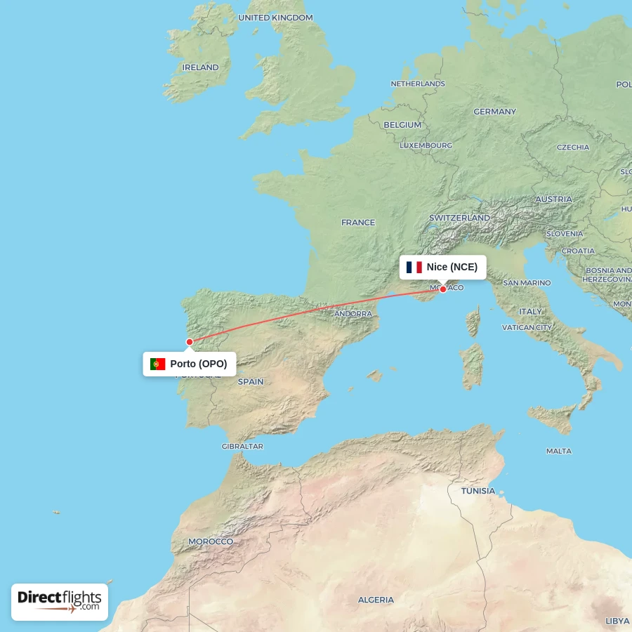NCE - OPO route map