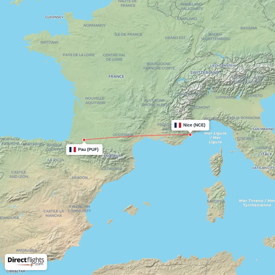 NCE - PUF route map