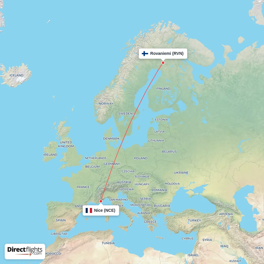 NCE - RVN route map