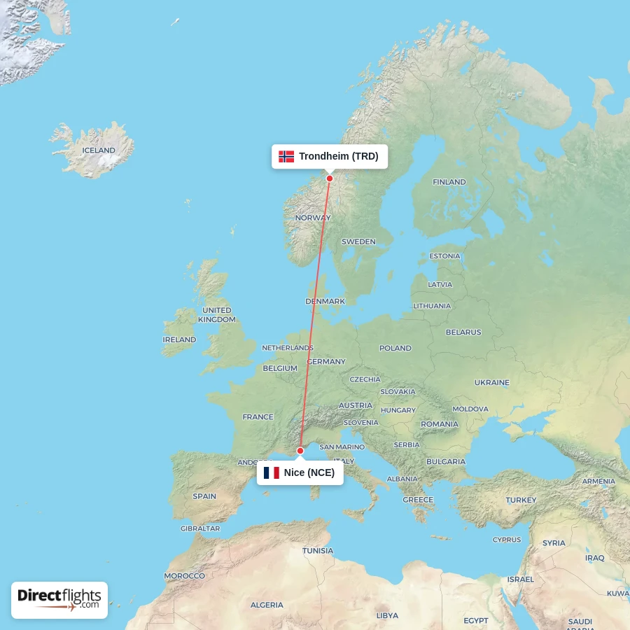 NCE - TRD route map