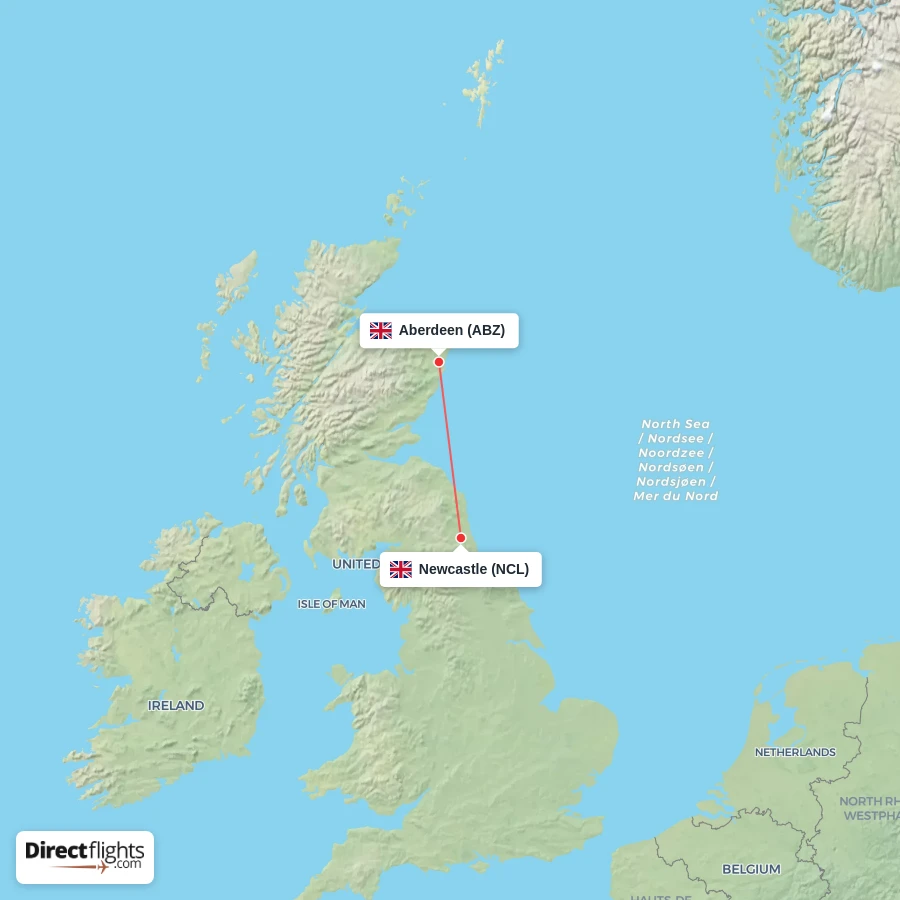 NCL - ABZ route map