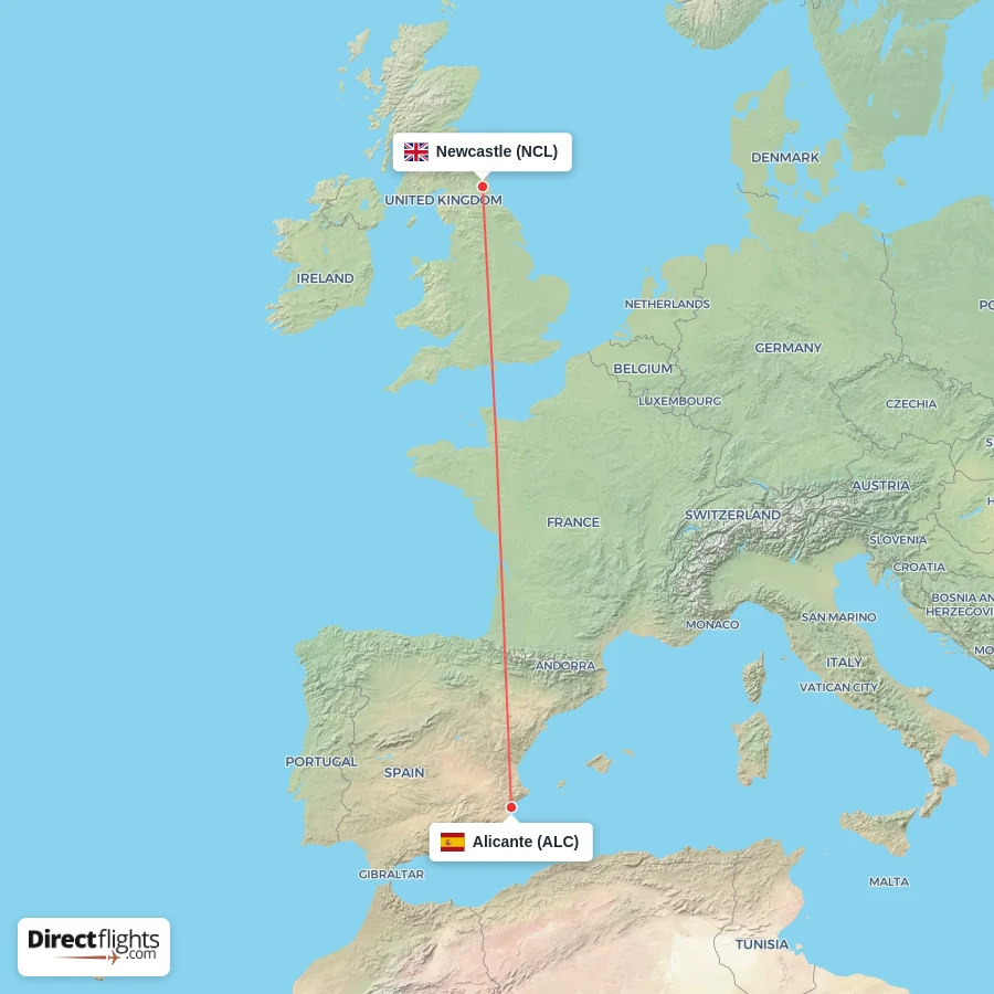 NCL - ALC route map