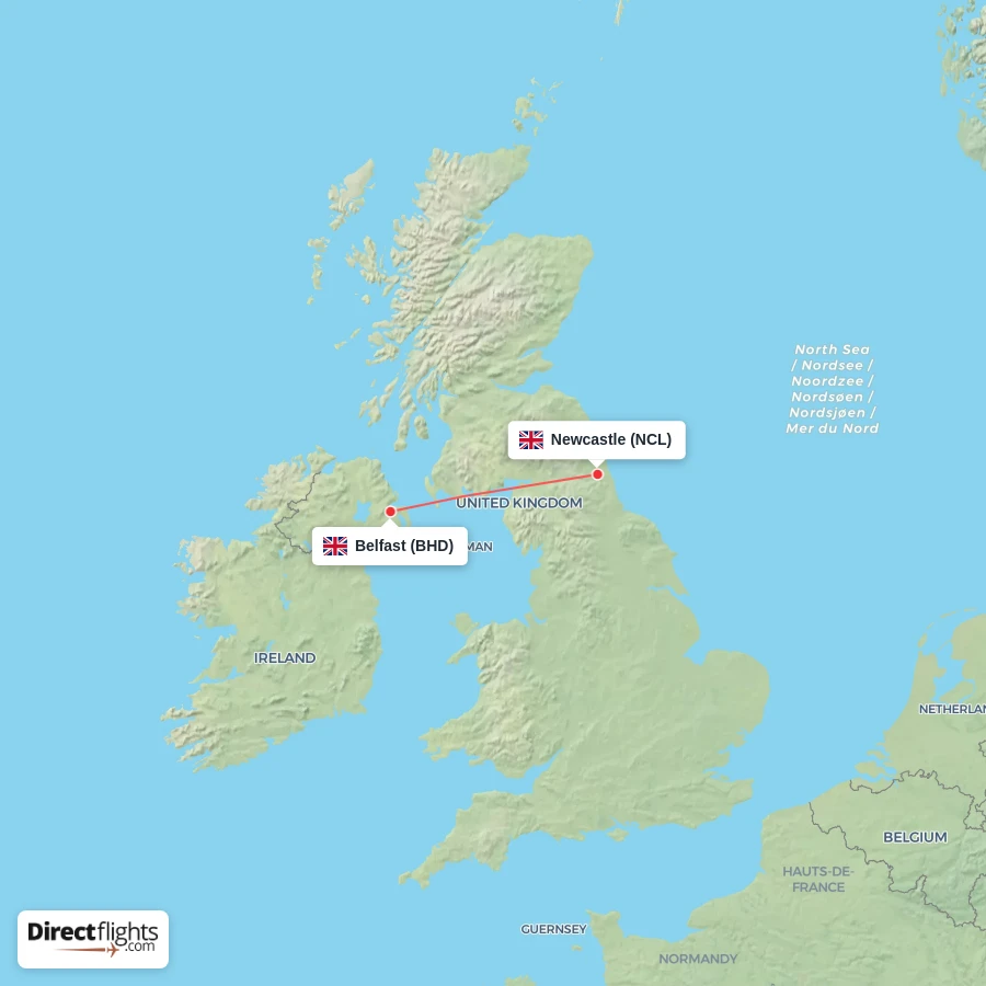 NCL - BHD route map