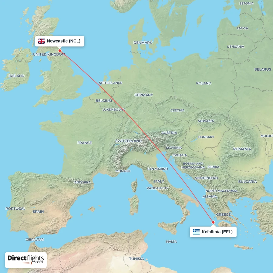 NCL - EFL route map