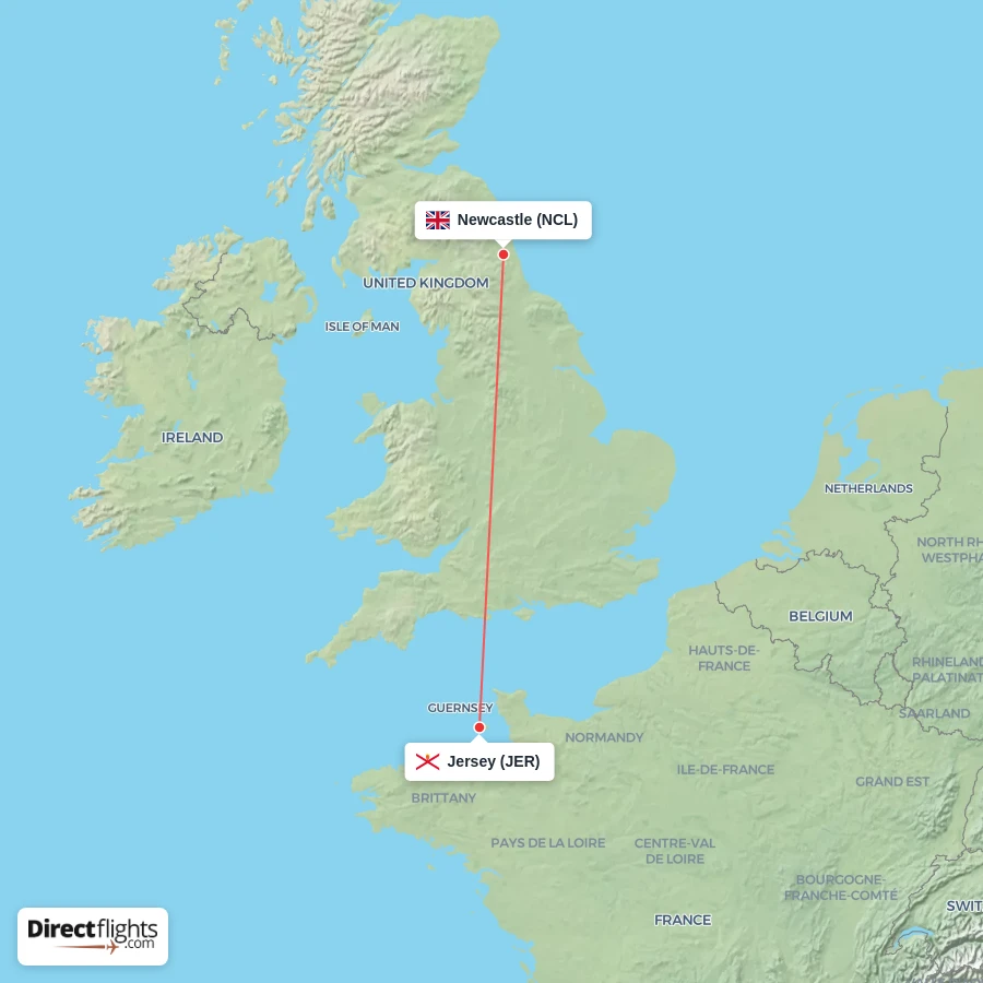 NCL - JER route map